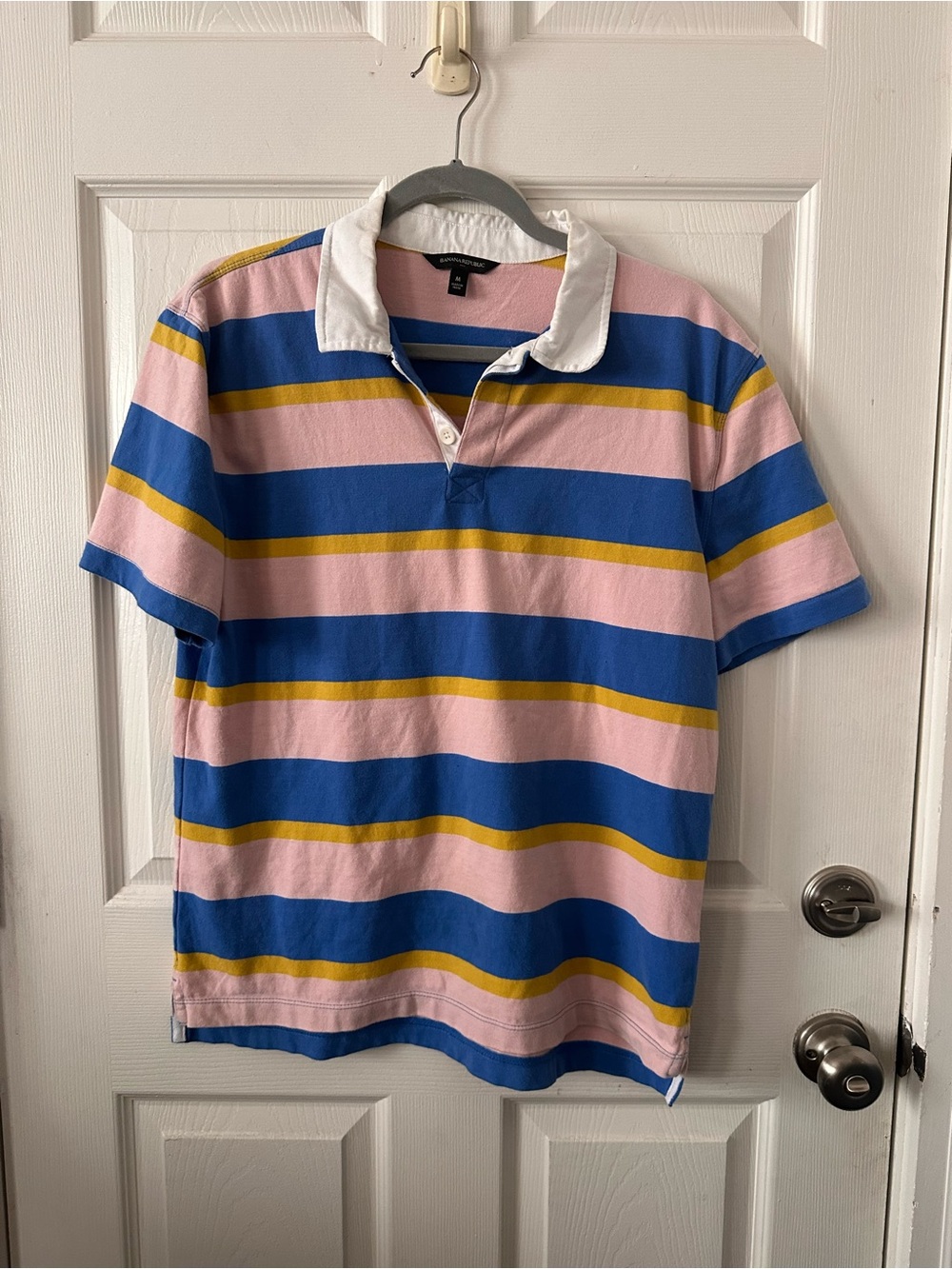 Banana Republic Striped Polo - Blue, Pink & Yellow